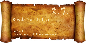 Kovács Tilla névjegykártya
