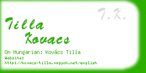 tilla kovacs business card